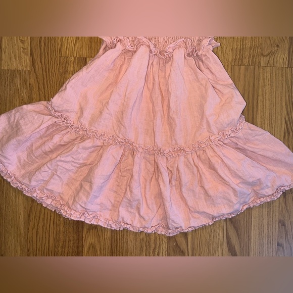 Soft Pink Ruffle Mini Dress XS Shein Smocked Tie Strap Summer Cottagecore Size 2 - Picture 4 of 7
